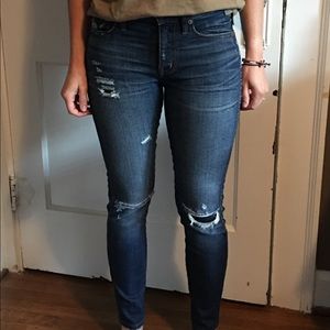 Madewell 9” High Riser Skinny Jeans 24 Ripped Ed.
